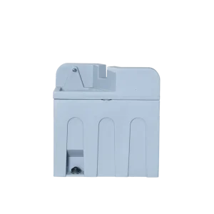Kompakte graue Handwaschstation für den Außeneinsatz, ideal passend zum mobile Toiletten mieten.