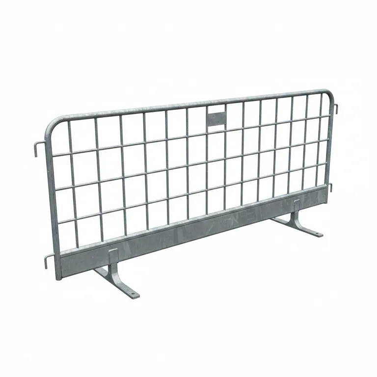 Mehrere verzinkte Absperrgitter mieten zur professionellen Besucherlenkung und Geländesicherung bei Veranstaltungen.